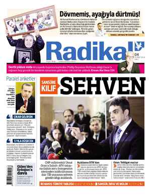 Radikal Gazetesi February 4, 2014 kapağı