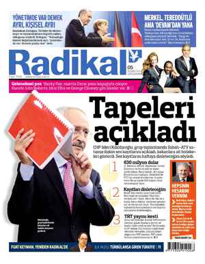 Radikal Gazetesi February 5, 2014 kapağı