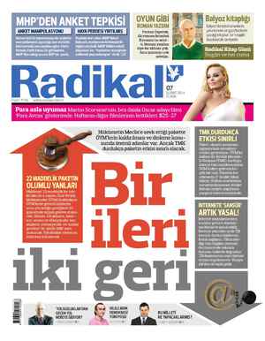 Radikal Gazetesi February 7, 2014 kapağı