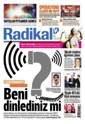 Radikal Gazetesi February 13, 2014 kapağı