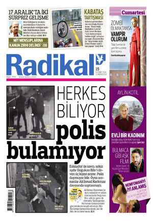 Radikal Gazetesi February 15, 2014 kapağı