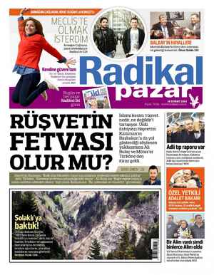 Radikal Gazetesi February 16, 2014 kapağı