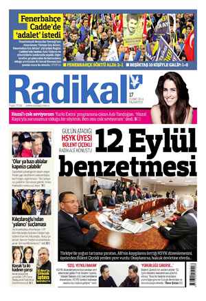 Radikal Gazetesi February 17, 2014 kapağı
