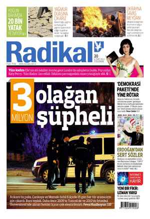 Radikal Gazetesi February 20, 2014 kapağı