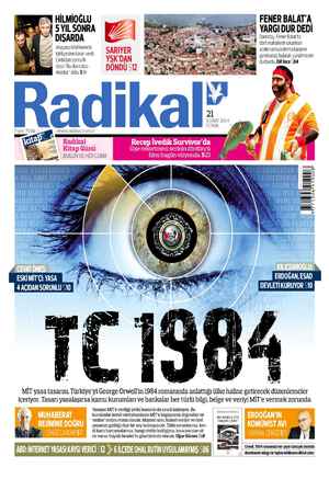 Radikal Gazetesi February 21, 2014 kapağı