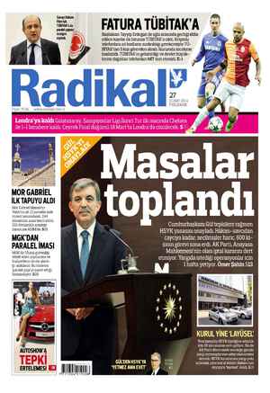 Radikal Gazetesi 27 Şubat 2014 kapağı