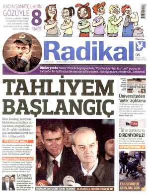 Radikal Gazetesi 8 Mart 2014 kapağı