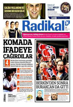 Radikal Gazetesi 14 Mart 2014 kapağı