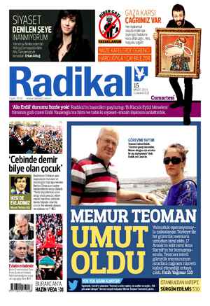 Radikal Gazetesi 15 Mart 2014 kapağı