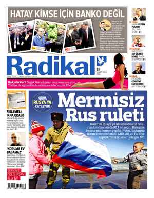 Radikal Gazetesi 18 Mart 2014 kapağı