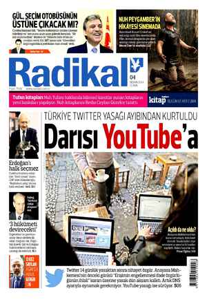 Radikal Gazetesi 4 Nisan 2014 kapağı