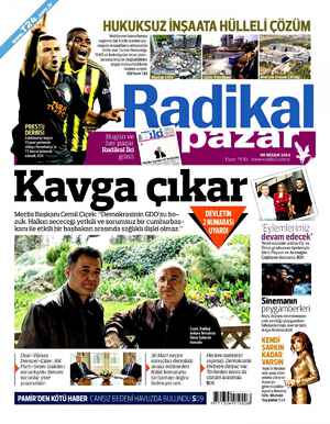 Radikal Gazetesi 6 Nisan 2014 kapağı