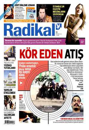 Radikal Gazetesi 11 Nisan 2014 kapağı