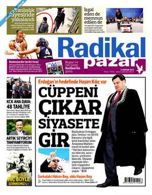 Radikal Gazetesi 13 Nisan 2014 kapağı
