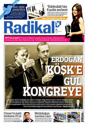 Radikal Gazetesi 15 Nisan 2014 kapağı