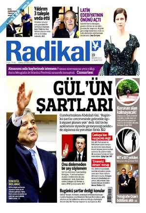 Radikal Gazetesi 19 Nisan 2014 kapağı