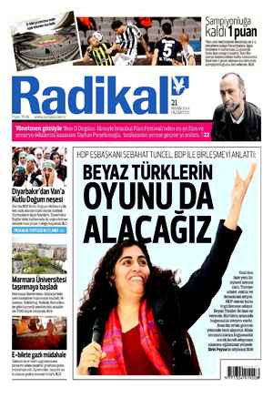 Radikal Gazetesi 21 Nisan 2014 kapağı