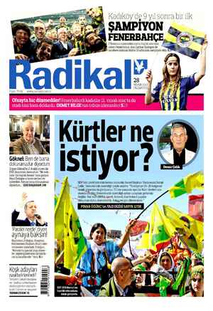 Radikal Gazetesi April 28, 2014 kapağı