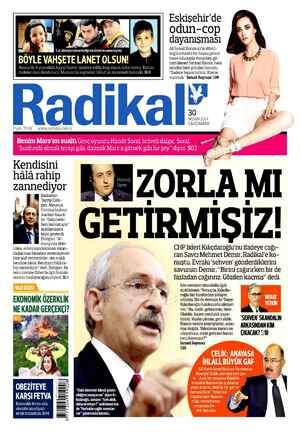 Radikal Gazetesi 30 Nisan 2014 kapağı