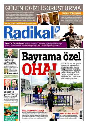 Radikal Gazetesi 1 Mayıs 2014 kapağı