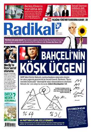 Radikal Gazetesi May 7, 2014 kapağı