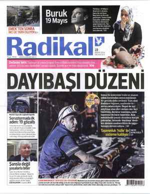 Radikal Gazetesi 19 Mayıs 2014 kapağı
