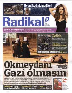 Radikal Gazetesi 24 Mayıs 2014 kapağı