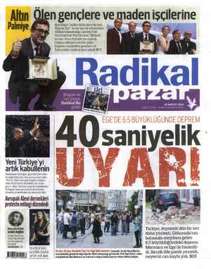 Radikal Gazetesi May 25, 2014 kapağı