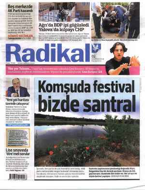 Radikal Gazetesi 2 Haziran 2014 kapağı