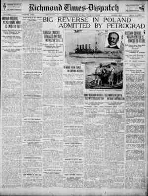 Richmond Times Dispatch Newspaper 20 Kasım 1914 kapağı