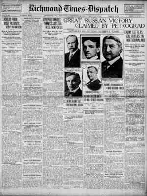 Richmond Times Dispatch Newspaper 26 Kasım 1914 kapağı