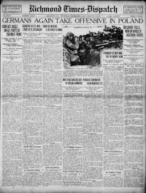 Richmond Times Dispatch Newspaper 3 Aralık 1914 kapağı