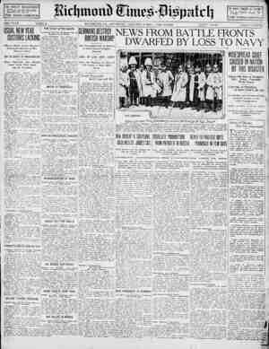 Richmond Times Dispatch Newspaper 2 Ocak 1915 kapağı