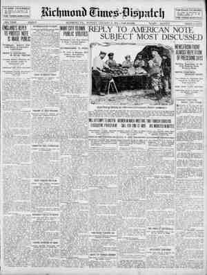 Richmond Times Dispatch Newspaper 11 Ocak 1915 kapağı