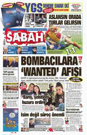 Sabah sayfa 1