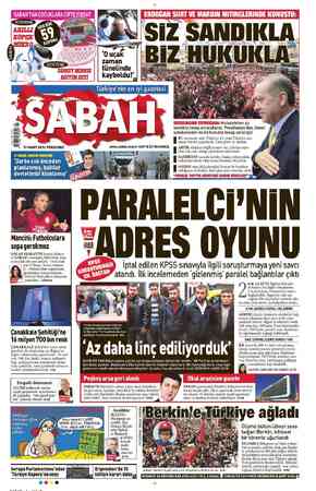 Sabah sayfa 1