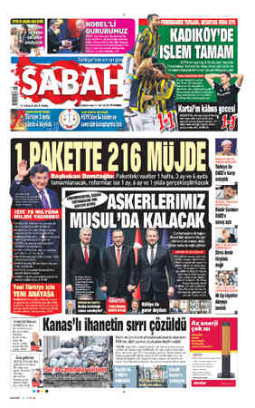  AN'IE BWŞIM WB(IE( NOBEL'Lİ (ĞW.sabah.com.tr HAFTA İÇİ 75 KURUŞ SELAM TEVHİD'DE SON GELİŞME HSYK'dan 54 hakim ve savcı için