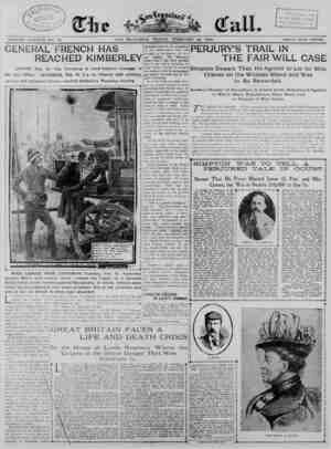 The San Francisco Call Newspaper February 16, 1900 kapağı