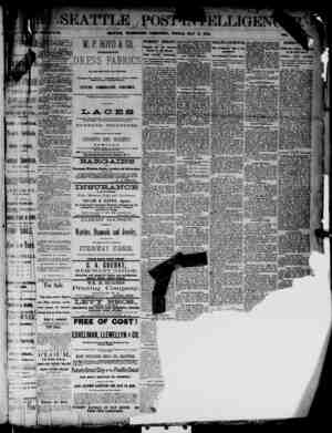 The Seattle Post-Intelligencer Newspaper May 11, 1888 kapağı