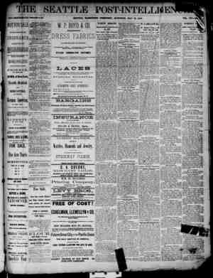 The Seattle Post-Intelligencer Newspaper May 12, 1888 kapağı