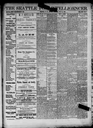 The Seattle Post-Intelligencer Newspaper May 13, 1888 kapağı