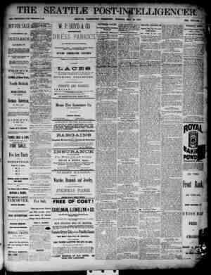 The Seattle Post-Intelligencer Newspaper May 15, 1888 kapağı