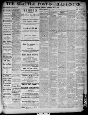 The Seattle Post-Intelligencer Newspaper May 16, 1888 kapağı