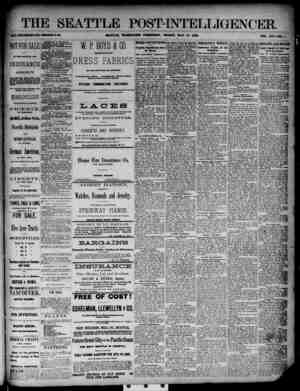 The Seattle Post-Intelligencer Newspaper May 18, 1888 kapağı