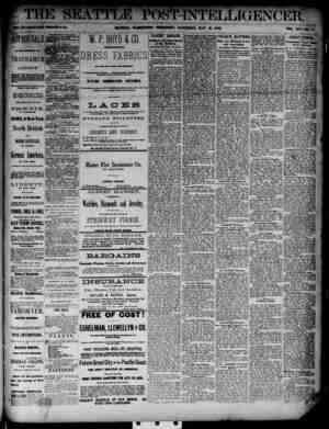 The Seattle Post-Intelligencer Newspaper May 19, 1888 kapağı