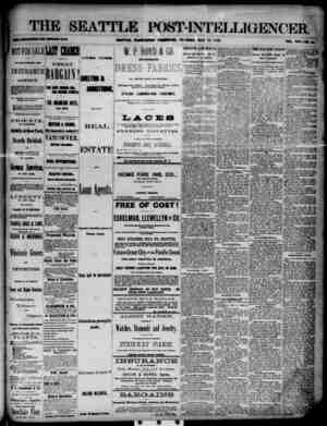The Seattle Post-Intelligencer Newspaper May 22, 1888 kapağı