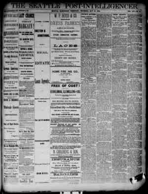 The Seattle Post-Intelligencer Newspaper May 24, 1888 kapağı
