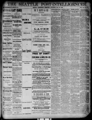 The Seattle Post-Intelligencer Newspaper May 26, 1888 kapağı
