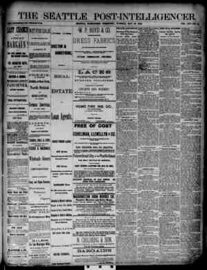 The Seattle Post-Intelligencer Newspaper May 29, 1888 kapağı