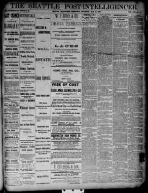 The Seattle Post-Intelligencer Newspaper May 31, 1888 kapağı